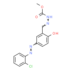 ChemSpider 2D Image | Methyl (2E)-2-{5-[(E)-(2-chlorophenyl)diazenyl]-2-hydroxybenzylidene}hydrazinecarboxylate | C15H13ClN4O3