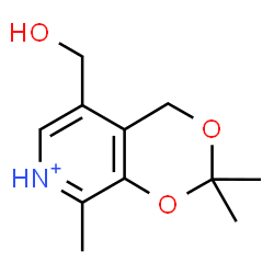 ChemSpider 2D Image | 5-(Hydroxymethyl)-2,2,8-trimethyl-4H-[1,3]dioxino[4,5-c]pyridin-7-ium | C11H16NO3