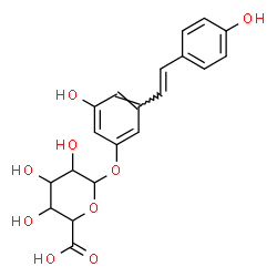 ChemSpider 2D Image | 3-Hydroxy-5-[(E)-2-(4-hydroxyphenyl)vinyl]phenyl hexopyranosiduronic acid | C20H20O9