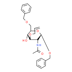 ChemSpider 2D Image | Benzyl (5xi)-2-acetamido-3-O-allyl-6-O-benzyl-2-deoxy-alpha-D-xylo-hexopyranoside | C25H31NO6