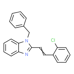 ChemSpider 2D Image | 1-Benzyl-2-[2-(2-chlorophenyl)vinyl]-1H-benzimidazole | C22H17ClN2