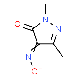 ChemSpider 2D Image | [(1,3-Dimethyl-5-oxo-1,5-dihydro-4H-pyrazol-4-ylidene)amino]oxidanide | C5H6N3O2