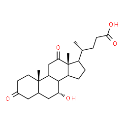 ChemSpider 2D Image | (7alpha,8xi,9xi,14xi,17xi)-7-Hydroxy-3,12-dioxocholan-24-oic acid | C24H36O5