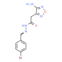 ChemSpider 2D Image | 2-(4-Amino-1,2,5-oxadiazol-3-yl)-N'-(4-bromobenzylidene)acetohydrazide | C11H10BrN5O2
