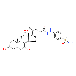 ChemSpider 2D Image | 4-{2-[(3alpha,5beta,7alpha,8xi,12alpha)-3,7,12-Trihydroxy-24-oxocholan-24-yl]hydrazino}benzenesulfonamide | C30H47N3O6S