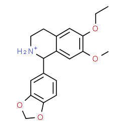 ChemSpider 2D Image | 1-(1,3-Benzodioxol-5-yl)-6-ethoxy-7-methoxy-1,2,3,4-tetrahydroisoquinolinium | C19H22NO4