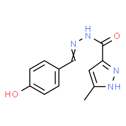 ChemSpider 2D Image | N'-(4-Hydroxybenzylidene)-5-methyl-1H-pyrazole-3-carbohydrazide | C12H12N4O2