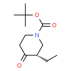 ChemSpider 2D Image | 2-Methyl-2-propanyl (3S)-3-ethyl-4-oxo-1-piperidinecarboxylate | C12H21NO3