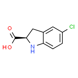 ChemSpider 2D Image | (2R)-5-Chloro-2-indolinecarboxylic acid | C9H8ClNO2