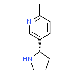 ChemSpider 2D Image | 2-Methyl-5-[(2S)-2-pyrrolidinyl]pyridine | C10H14N2