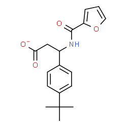 ChemSpider 2D Image | 3-(2-Furoylamino)-3-[4-(2-methyl-2-propanyl)phenyl]propanoate | C18H20NO4