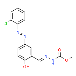 ChemSpider 2D Image | Methyl (2E)-2-{5-[(2-chlorophenyl)diazenyl]-2-hydroxybenzylidene}hydrazinecarboxylate | C15H13ClN4O3