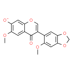 ChemSpider 2D Image | 6-Methoxy-3-(6-methoxy-1,3-benzodioxol-5-yl)-4-oxo-4H-chromen-7-olate | C18H13O7