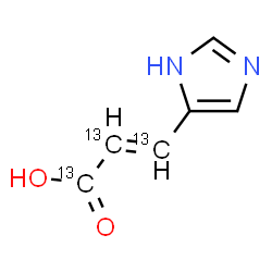 ChemSpider 2D Image | (2E)-3-(1H-Imidazol-5-yl)(~13~C_3_)-2-propenoic acid | C313C3H6N2O2