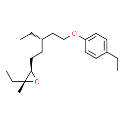 ChemSpider 2D Image | (2R,3R)-2-Ethyl-3-[(3S)-3-ethyl-5-(4-ethylphenoxy)pentyl]-2-methyloxirane | C20H32O2