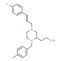 ChemSpider 2D Image | 2-[4-(4-Fluorocinnamyl)-1-(4-methylbenzyl)-2-piperazinyl]ethanol | C23H29FN2O