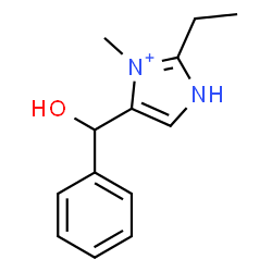 ChemSpider 2D Image | 2-Ethyl-4-[hydroxy(phenyl)methyl]-3-methyl-1H-imidazol-3-ium | C13H17N2O