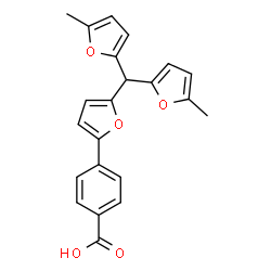 ChemSpider 2D Image | 4-{5-[Bis(5-methyl-2-furyl)methyl]-2-furyl}benzoic acid | C22H18O5