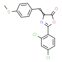 ChemSpider 2D Image | 2-(2,4-Dichlorophenyl)-4-[4-(methylsulfanyl)benzylidene]-1,3-oxazol-5(4H)-one | C17H11Cl2NO2S