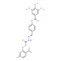 ChemSpider 2D Image | 4-({[(2-Isopropyl-5-methylphenoxy)acetyl]hydrazono}methyl)phenyl 3,4,5-trimethoxybenzoate | C29H32N2O7
