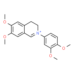 ChemSpider 2D Image | 2-(3,4-Dimethoxyphenyl)-6,7-dimethoxy-3,4-dihydroisoquinolinium | C19H22NO4