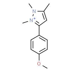 ChemSpider 2D Image | 3-(4-Methoxyphenyl)-1,2,5-trimethyl-1H-pyrazol-2-ium | C13H17N2O