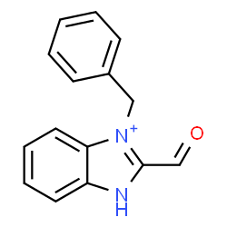 ChemSpider 2D Image | 3-Benzyl-2-formyl-1H-benzimidazol-3-ium | C15H13N2O