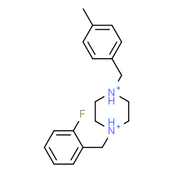 ChemSpider 2D Image | 1-(2-Fluorobenzyl)-4-(4-methylbenzyl)piperazinediium | C19H25FN2