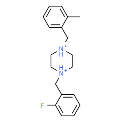 ChemSpider 2D Image | 1-(2-Fluorobenzyl)-4-(2-methylbenzyl)piperazinediium | C19H25FN2