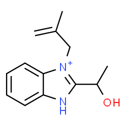 ChemSpider 2D Image | 2-(1-Hydroxyethyl)-3-(2-methyl-2-propen-1-yl)-1H-3,1-benzimidazol-3-ium | C13H17N2O