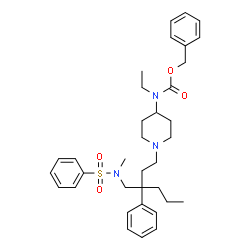 ChemSpider 2D Image | Benzyl ethyl[1-(3-{[methyl(phenylsulfonyl)amino]methyl}-3-phenylhexyl)-4-piperidinyl]carbamate | C35H47N3O4S