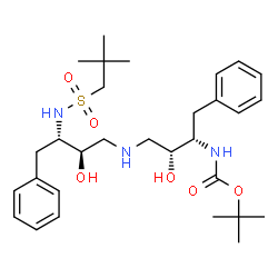 ChemSpider 2D Image | 2-Methyl-2-propanyl [(2S,3R)-4-{[(2R,3S)-3-{[(2,2-dimethylpropyl)sulfonyl]amino}-2-hydroxy-4-phenylbutyl]amino}-3-hydroxy-1-phenyl-2-butanyl]carbamate | C30H47N3O6S