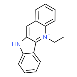ChemSpider 2D Image | 5-Ethyl-10H-indolo[3,2-b]quinolin-5-ium | C17H15N2