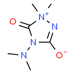 ChemSpider 2D Image | 4-(Dimethylamino)-1,1-dimethyl-5-oxo-4,5-dihydro-1H-1,2,4-triazol-1-ium-3-olate | C6H12N4O2