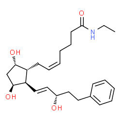 ChemSpider 2D Image | (5Z)-7-{(1R,2R,3S,5S)-3,5-Dihydroxy-2-[(1E,3S)-3-hydroxy-5-phenyl-1-penten-1-yl]cyclopentyl}-N-ethyl-5-heptenamide | C25H37NO4