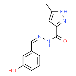 ChemSpider 2D Image | N'-[(Z)-(3-Hydroxyphenyl)methylene]-5-methyl-1H-pyrazole-3-carbohydrazide | C12H12N4O2