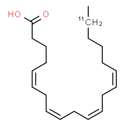 ChemSpider 2D Image | (5Z,8Z,11Z,14Z)-(19-~11~C)-5,8,11,14-Icosatetraenoic acid | C1911CH32O2