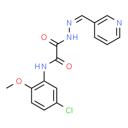 ChemSpider 2D Image | N-(5-Chloro-2-methoxyphenyl)-2-oxo-2-[(2Z)-2-(3-pyridinylmethylene)hydrazino]acetamide | C15H13ClN4O3