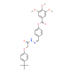 ChemSpider 2D Image | 4-[(Z)-({[4-(2-Methyl-2-propanyl)phenoxy]acetyl}hydrazono)methyl]phenyl 3,4,5-trimethoxybenzoate | C29H32N2O7