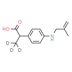 ChemSpider 2D Image | 2-{4-[(2-Methyl-2-propen-1-yl)amino]phenyl}(3,3,3-~2~H_3_)propanoic acid | C13H14D3NO2