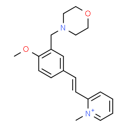 ChemSpider 2D Image | 2-{(E)-2-[4-Methoxy-3-(4-morpholinylmethyl)phenyl]vinyl}-1-methylpyridinium | C20H25N2O2