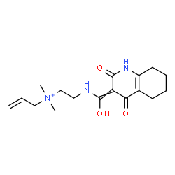 ChemSpider 2D Image | N-(2-{[(4-Hydroxy-2-oxo-1,2,5,6,7,8-hexahydroquinolin-3-yl)carbonyl]amino}ethyl)-N,N-dimethylprop-2-en-1-aminium | C17H26N3O3