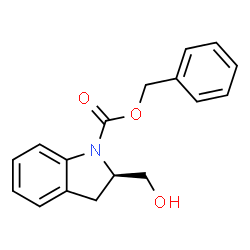 ChemSpider 2D Image | Benzyl (2R)-2-(hydroxymethyl)-1-indolinecarboxylate | C17H17NO3