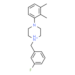 ChemSpider 2D Image | 4-(2,3-Dimethylphenyl)-1-(3-fluorobenzyl)piperazin-1-ium | C19H24FN2