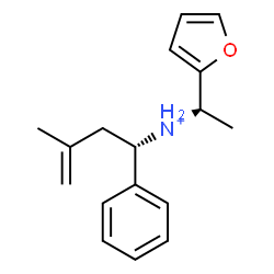 ChemSpider 2D Image | (1S)-N-[(1R)-1-(2-Furyl)ethyl]-3-methyl-1-phenyl-3-buten-1-aminium | C17H22NO
