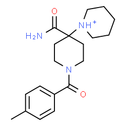 ChemSpider 2D Image | 1-[4-Carbamoyl-1-(4-methylbenzoyl)-4-piperidinyl]piperidinium | C19H28N3O2