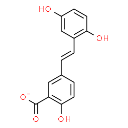 ChemSpider 2D Image | 5-[(E)-2-(2,5-Dihydroxyphenyl)vinyl]-2-hydroxybenzoate | C15H11O5