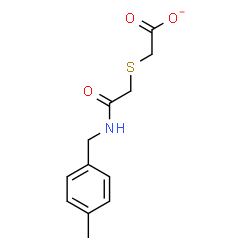 ChemSpider 2D Image | ({2-[(4-Methylbenzyl)amino]-2-oxoethyl}sulfanyl)acetate | C12H14NO3S