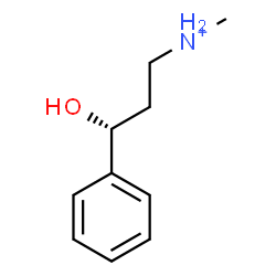 ChemSpider 2D Image | (3R)-3-Hydroxy-N-methyl-3-phenyl-1-propanaminium | C10H16NO