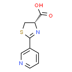 ChemSpider 2D Image | (4S)-2-(3-Pyridinyl)-4,5-dihydro-1,3-thiazole-4-carboxylic acid | C9H8N2O2S